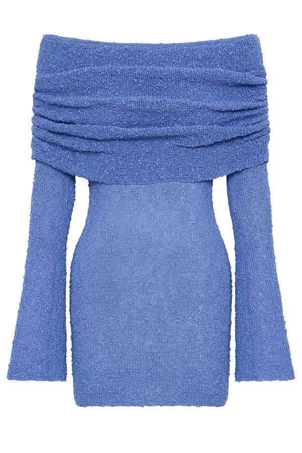 A&A Off Shoulder Ruched Flare Sleeve Mini Dress