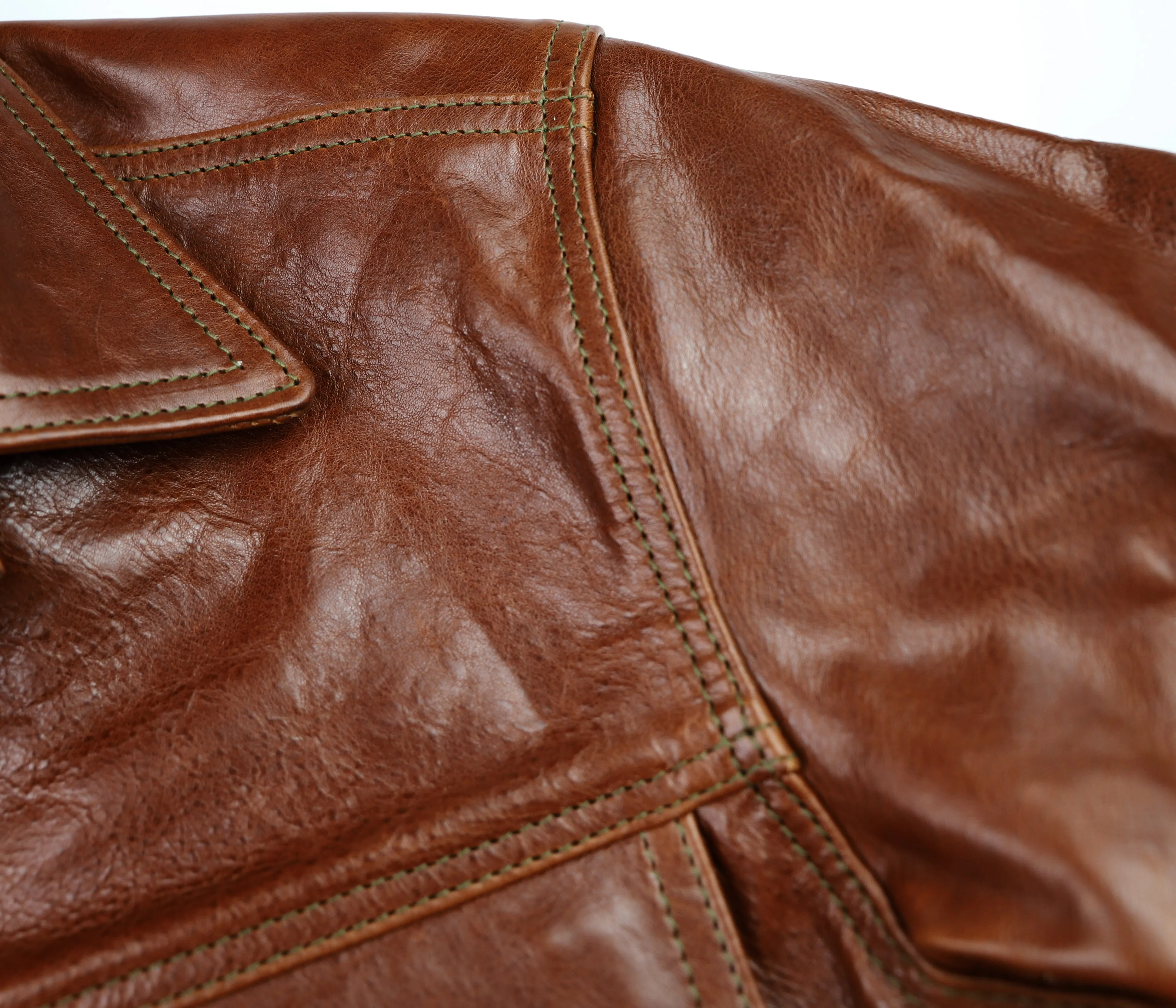Aero 557XX Type 3 Jean Jacket, size 38, Russet Badalassi Cowhide