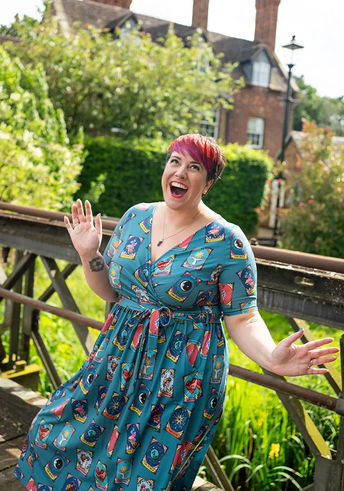 Agni Tarot Card Print Midi Dress