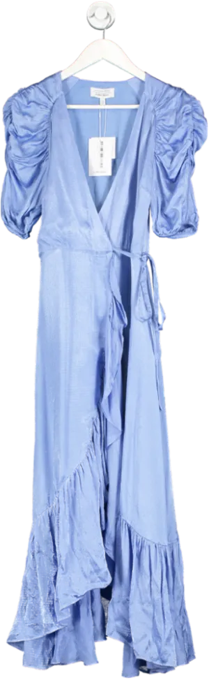 & Other Stories Blue Wrap Dress UK 6