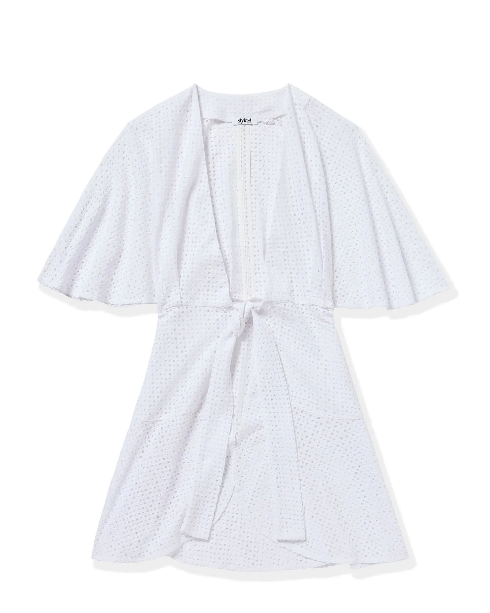 AQUALACE™ EASY WRAP DRESS | Blanc Dot Lace