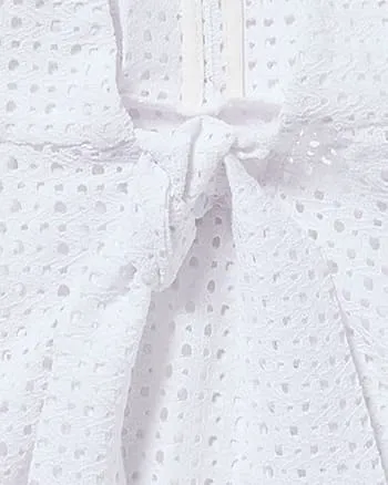 AQUALACE™ EASY WRAP DRESS | Blanc Dot Lace
