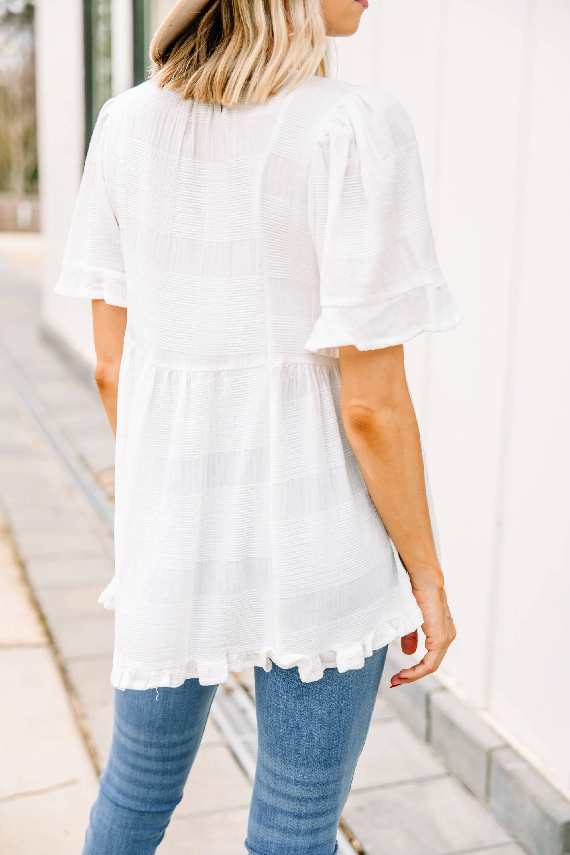 At This Point White Babydoll Top