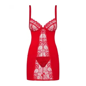 Babydoll Obsessive D605 Red L/XL