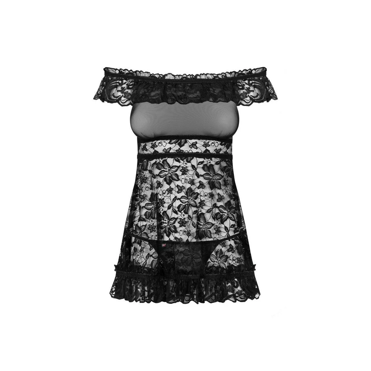 Babydoll Obsessive Flores Black S/M