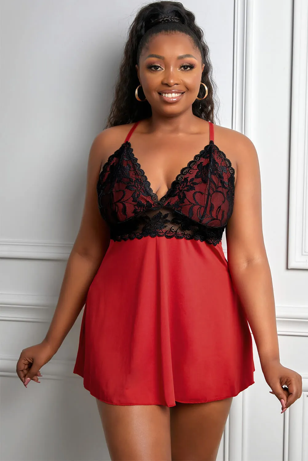 Babydoll 's Plus Size Lace Comfy Nightwear