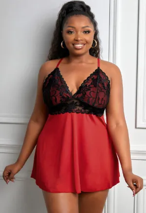 Babydoll 's Plus Size Lace Comfy Nightwear
