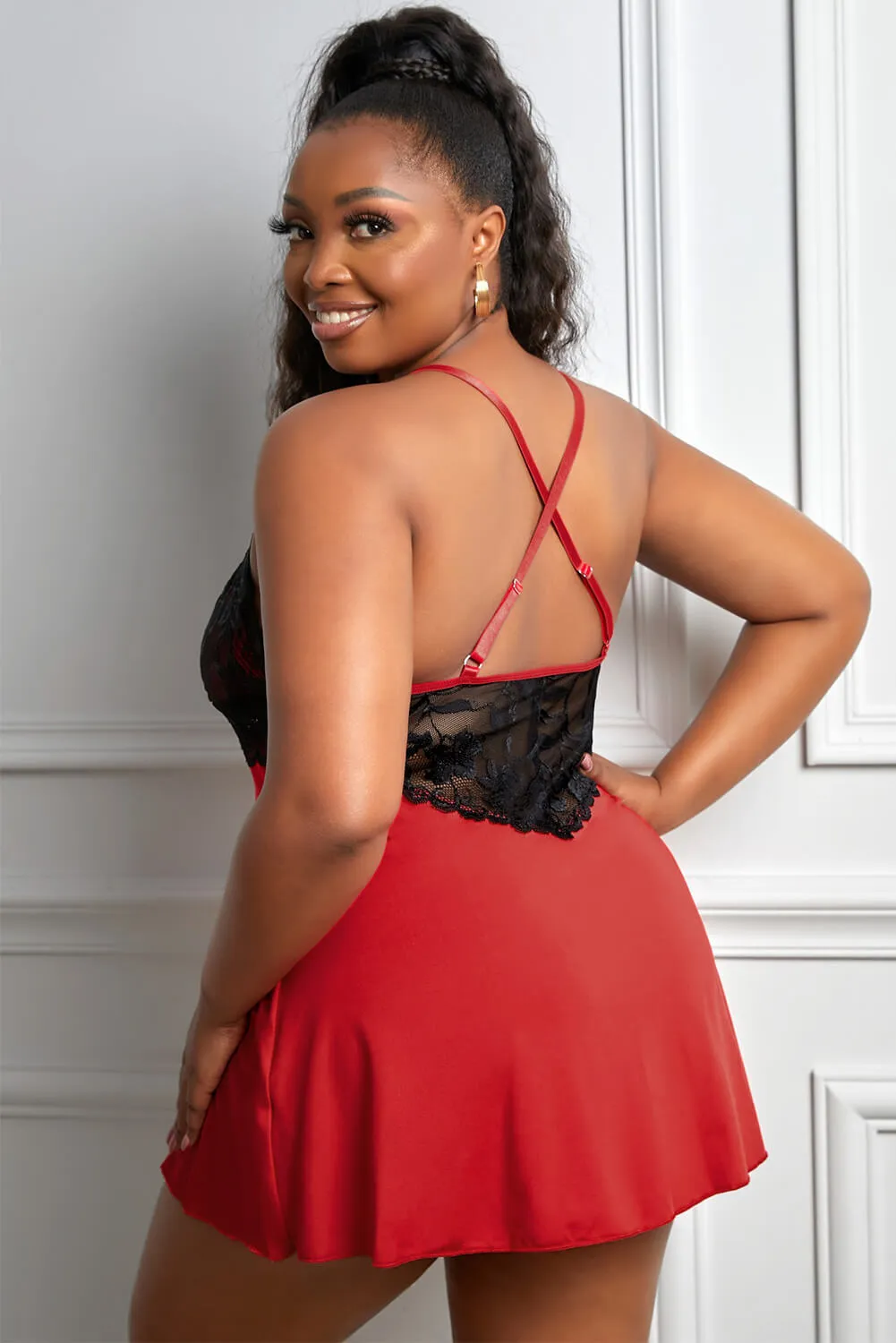 Babydoll 's Plus Size Lace Comfy Nightwear