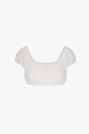 BABYDOLL TOP IN EYELET FLEUR