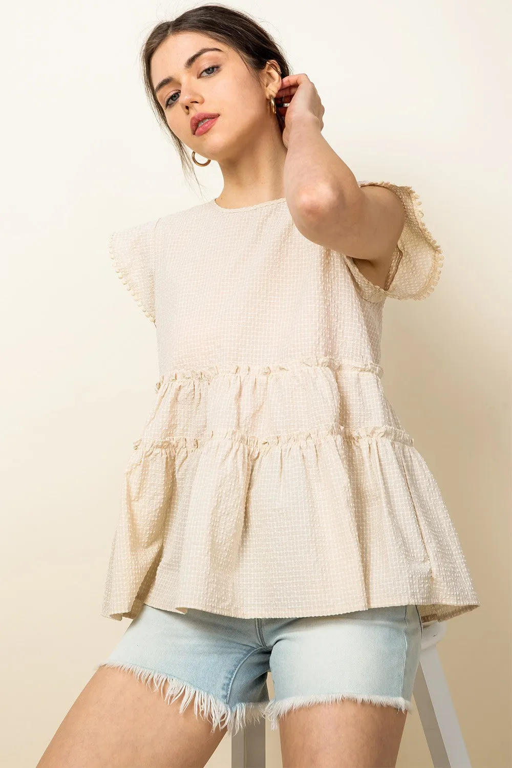 Babydoll Top with Back Tassel