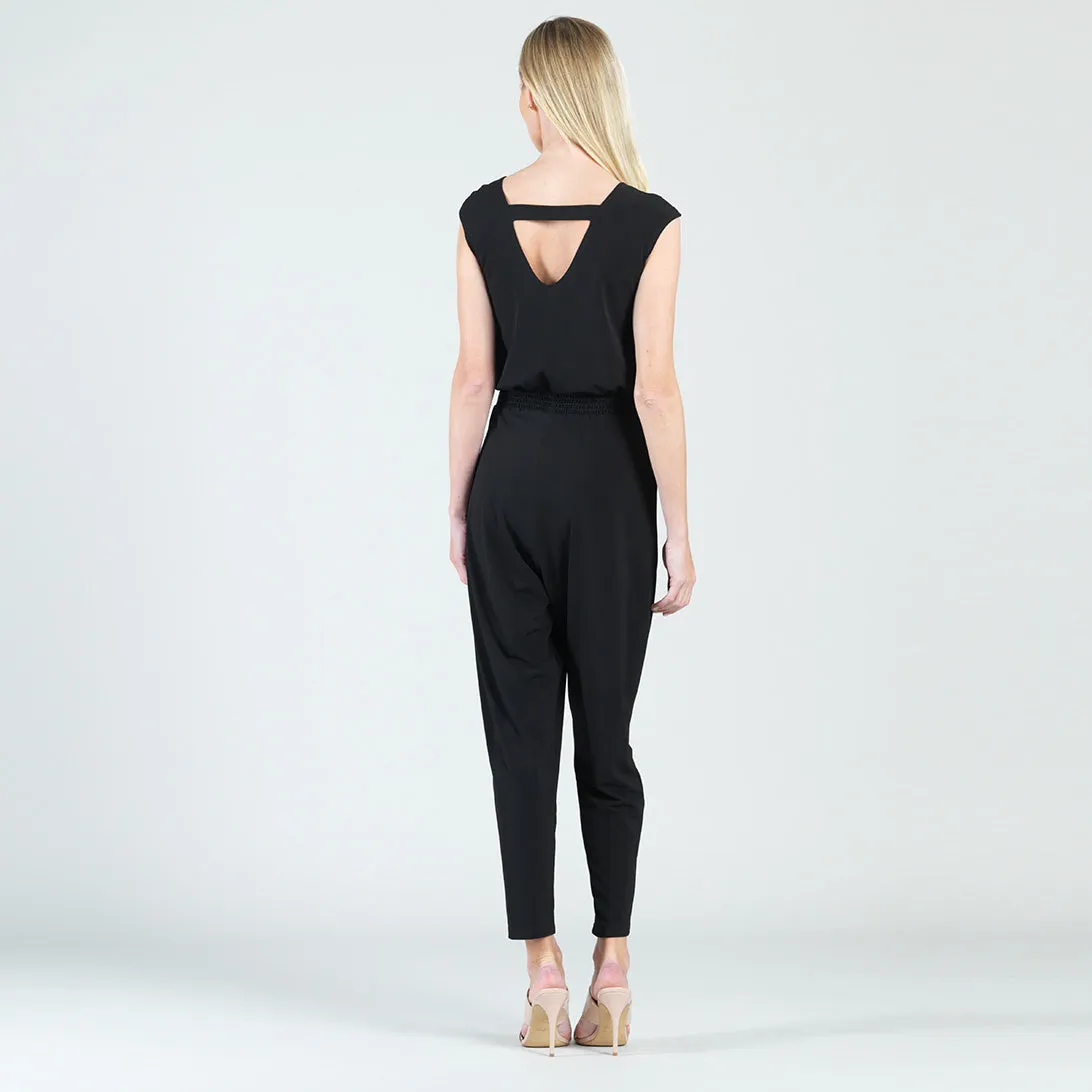 Back Cut Out Jogger Pocket Jumpsuit - Black - Final Sale!