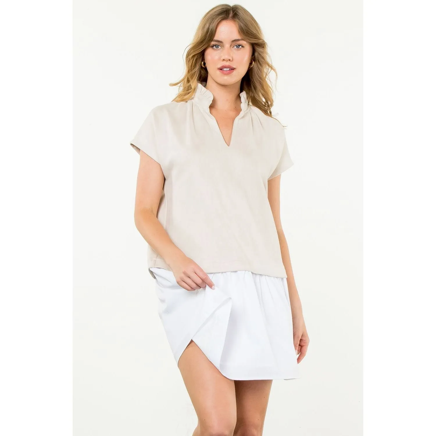 Beatrix Suede Short Sleeve THML Dress
