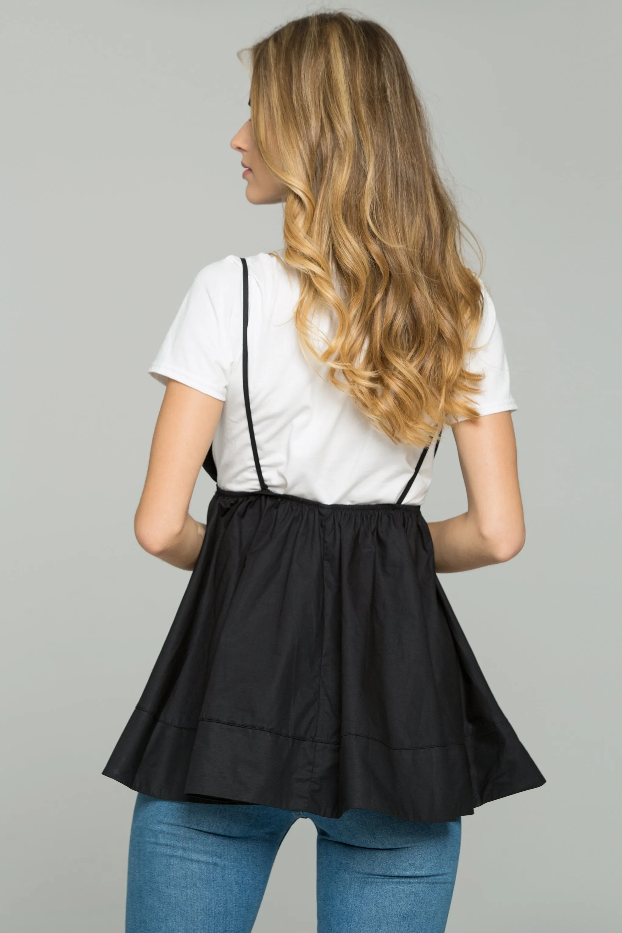 Black and White Babydoll Spaghetti Strap Top Set