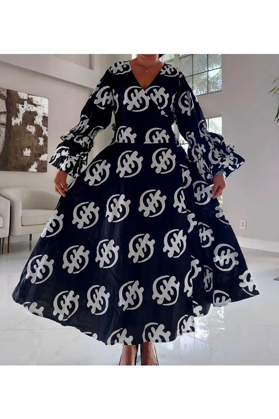 Black and White Wrap Dress