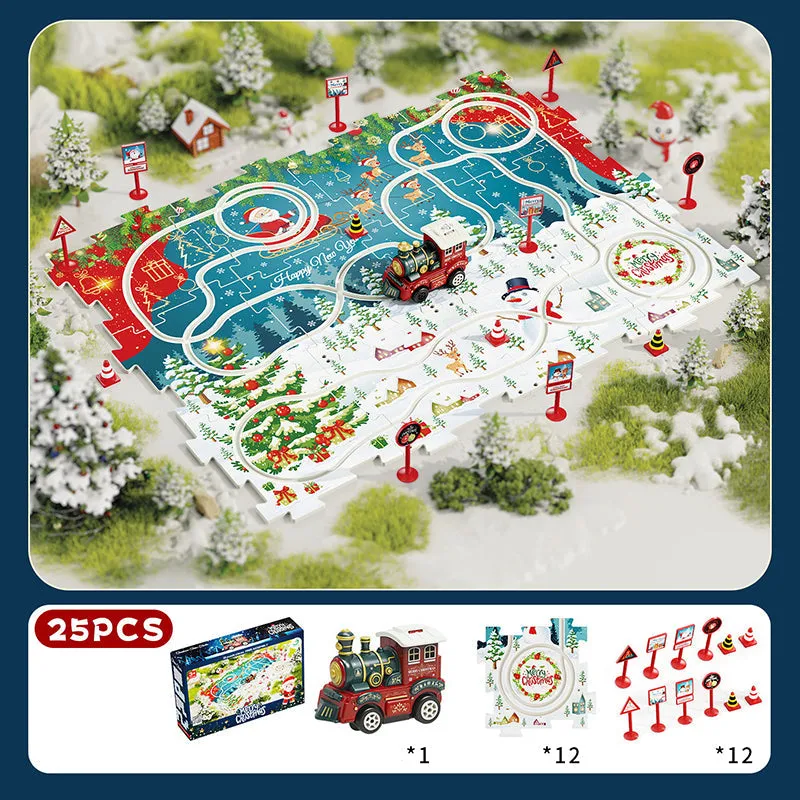 🔥BLACK FRIDAY HOT SALE 49% OFF🔥Christmas Puzzle Racer Kids Car Track Set