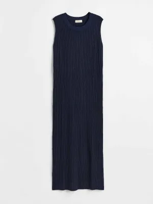 Cashmere-blend rib-knit dress