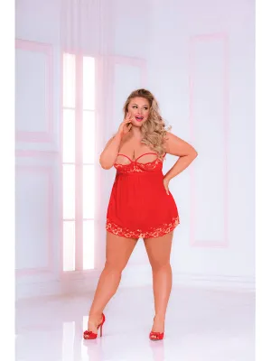 Champagne Wishes Babydoll Set STM-11046-Red-XL