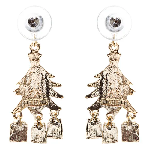 Christmas Jewelry Crystal Rhinestone Holiday Gift Present Tree Earrings E886