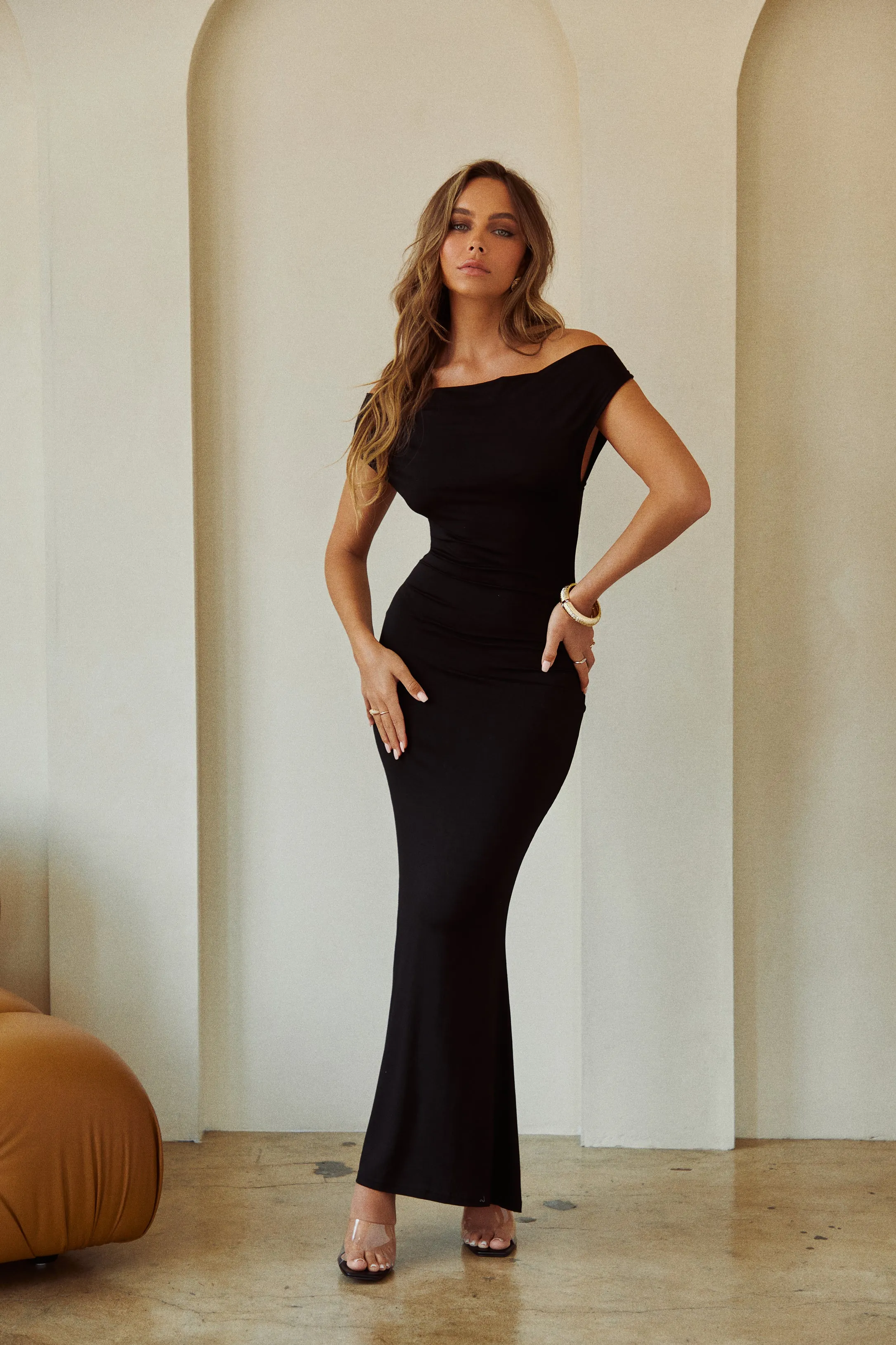Ciendra Maxi Knit Dress - Black