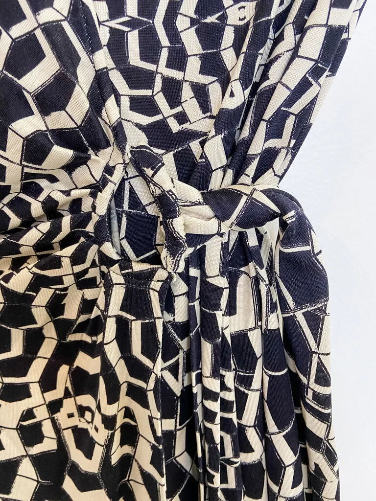 Classic Geometric Wrap Dress