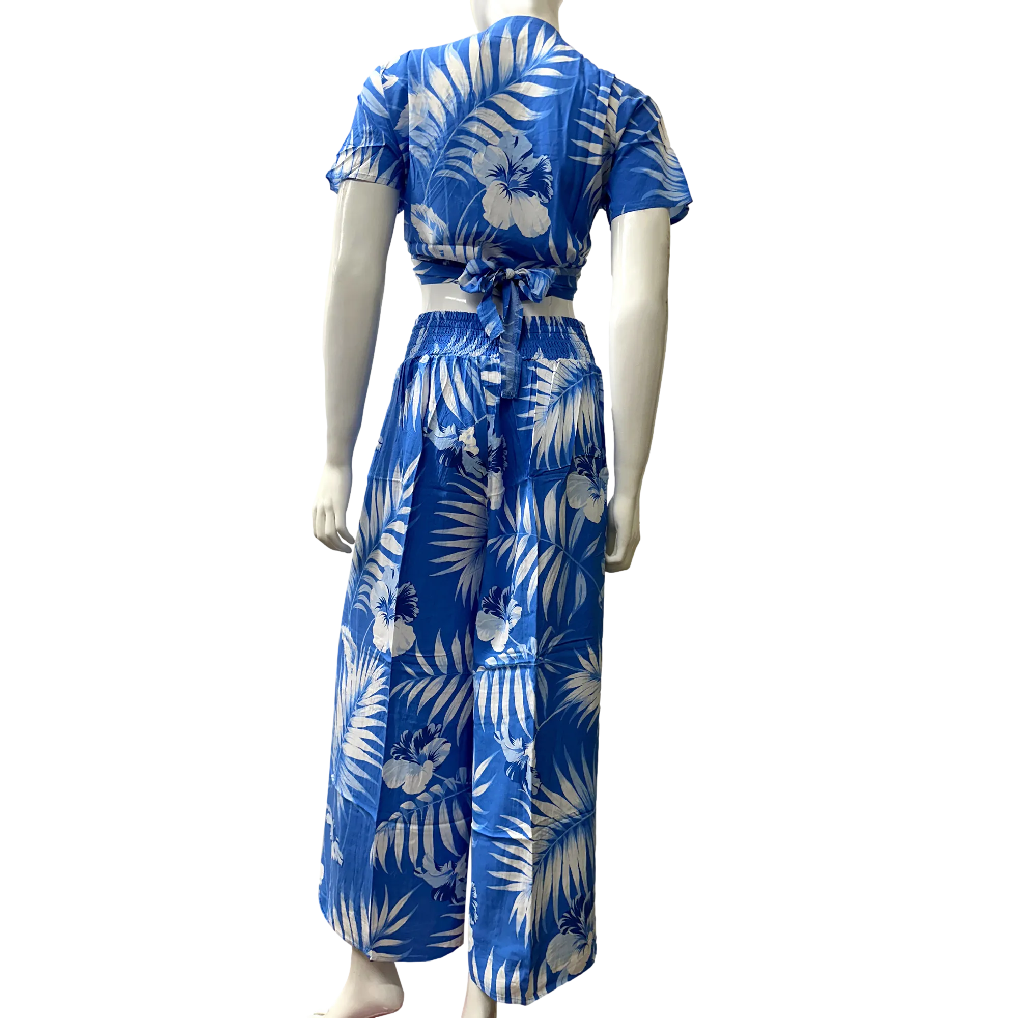 Coconut Leaves Women's Wrap Around Pants Set