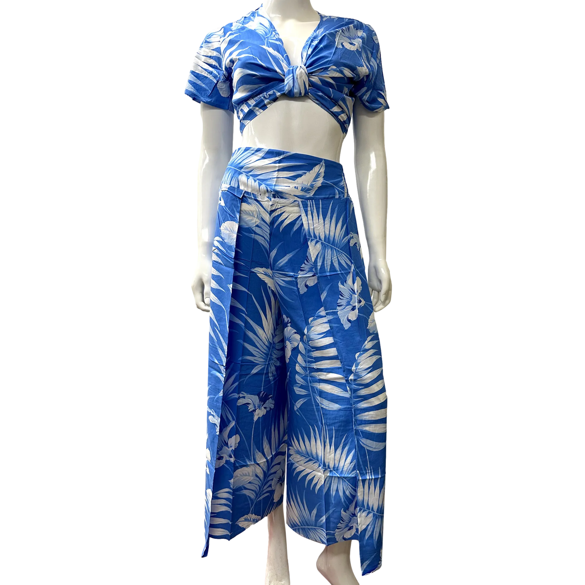 Coconut Leaves Women's Wrap Around Pants Set