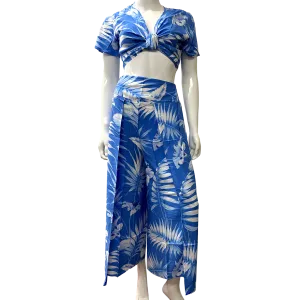Coconut Leaves Women's Wrap Around Pants Set