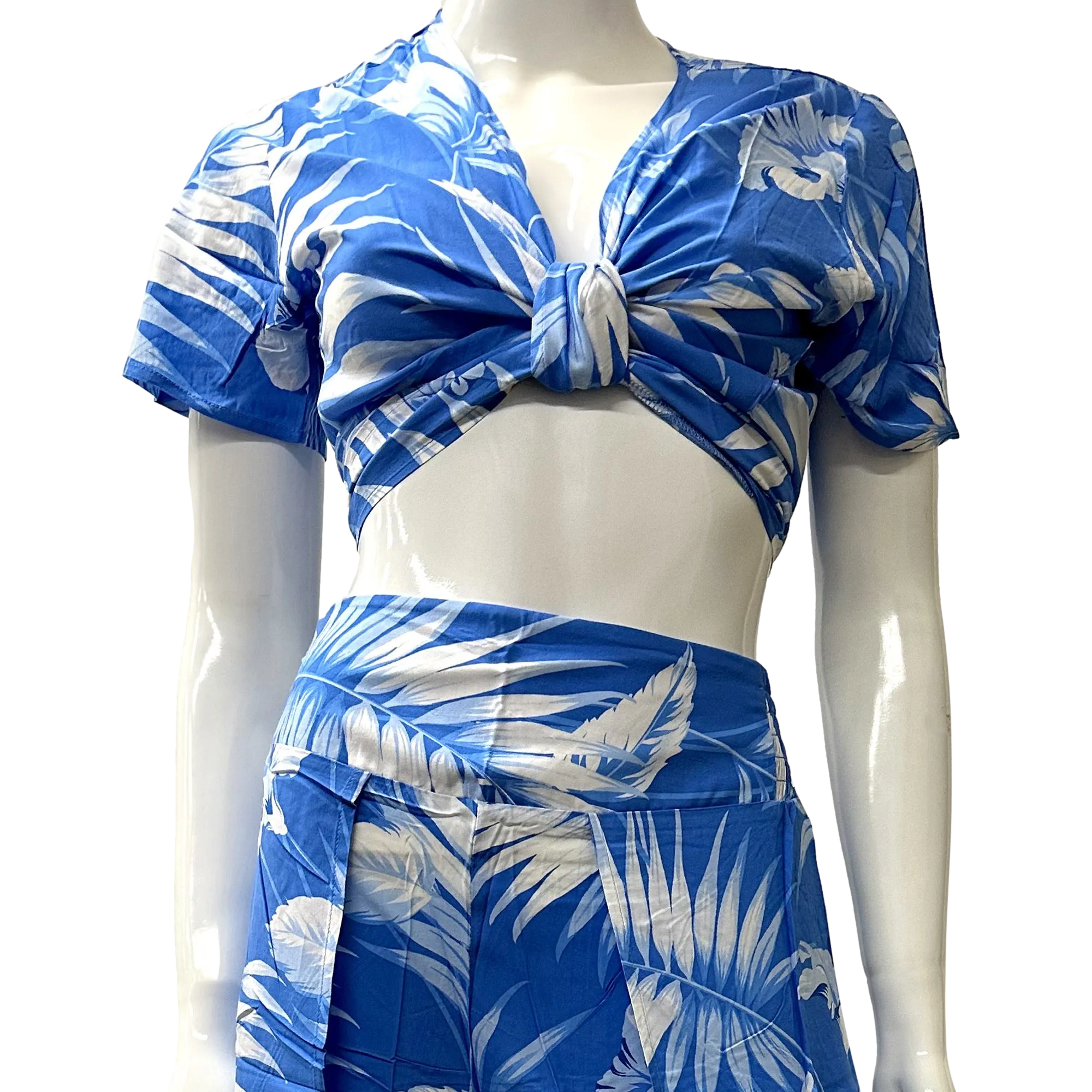 Coconut Leaves Women's Wrap Around Pants Set