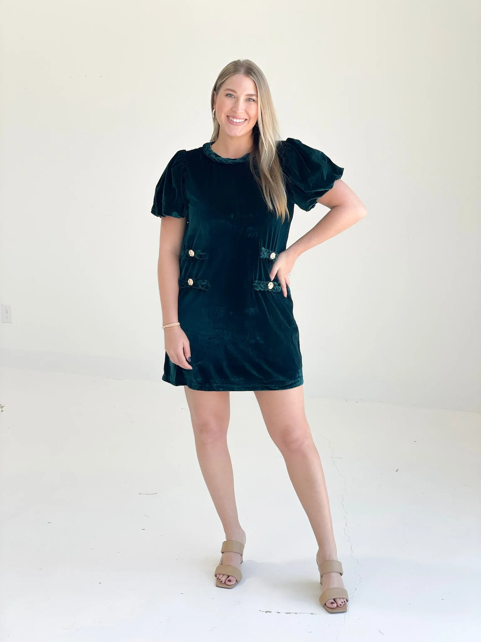 Corrine Mini Dress - Emerald