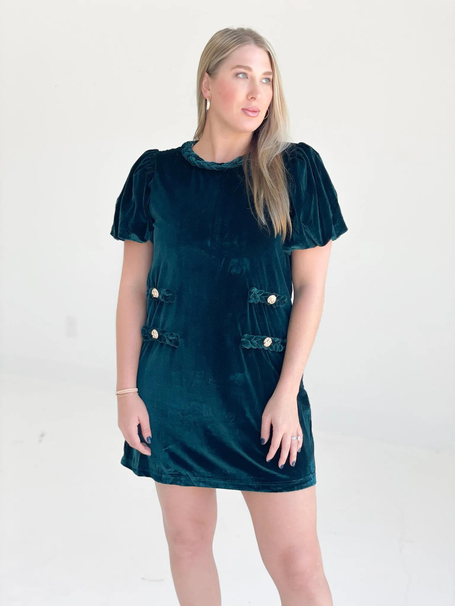 Corrine Mini Dress - Emerald