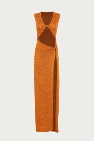 Cut Out Twist Dress (Copper Sequin)