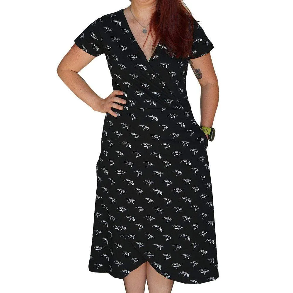 Darwin's Finches Faux Wrap Grace Dress