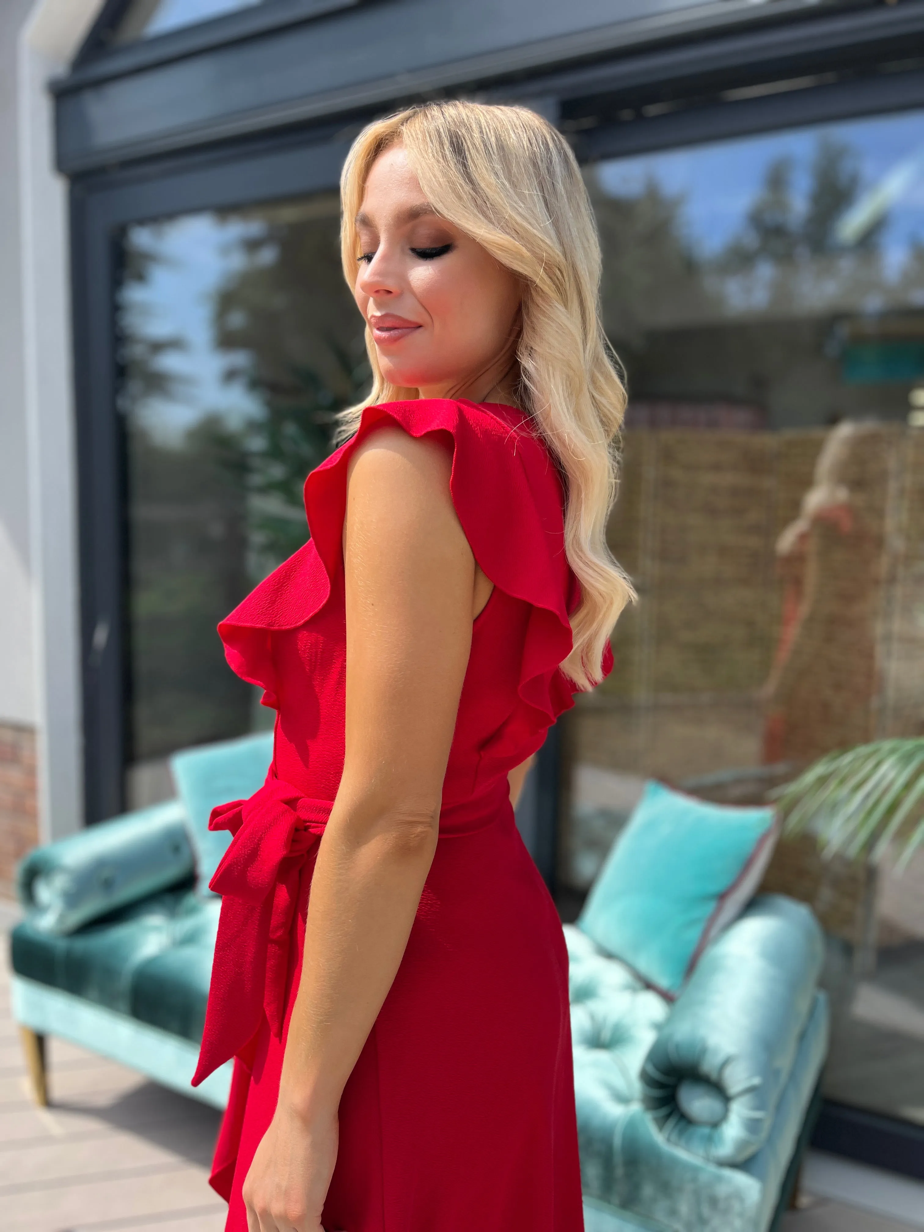 Diana Frill Dress Red