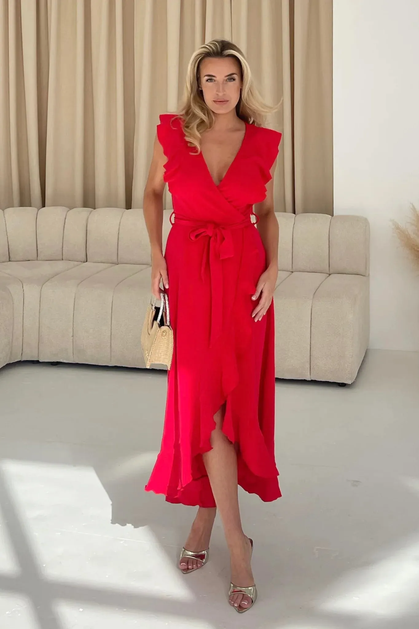 Diana Frill Dress Red