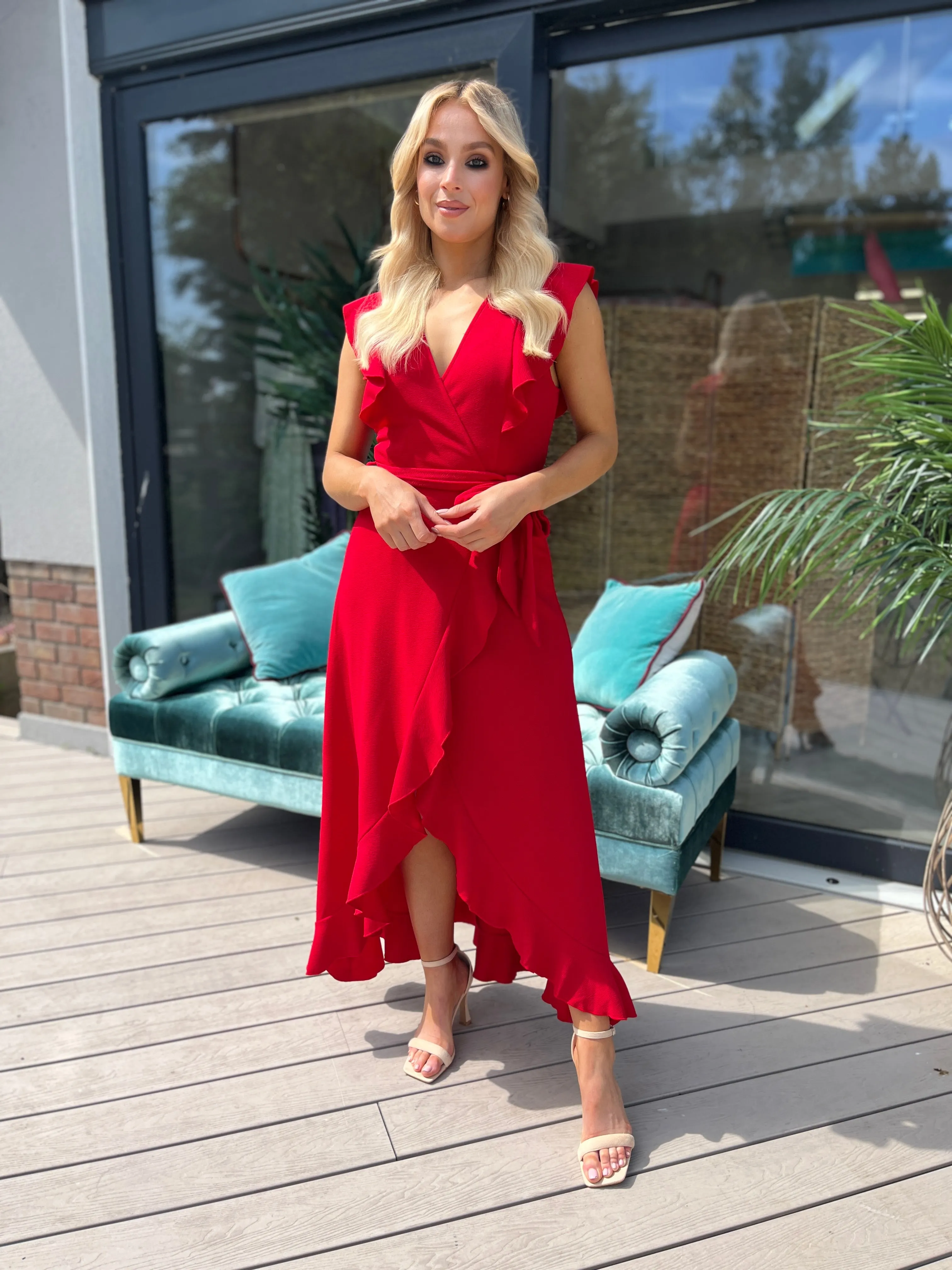 Diana Frill Dress Red