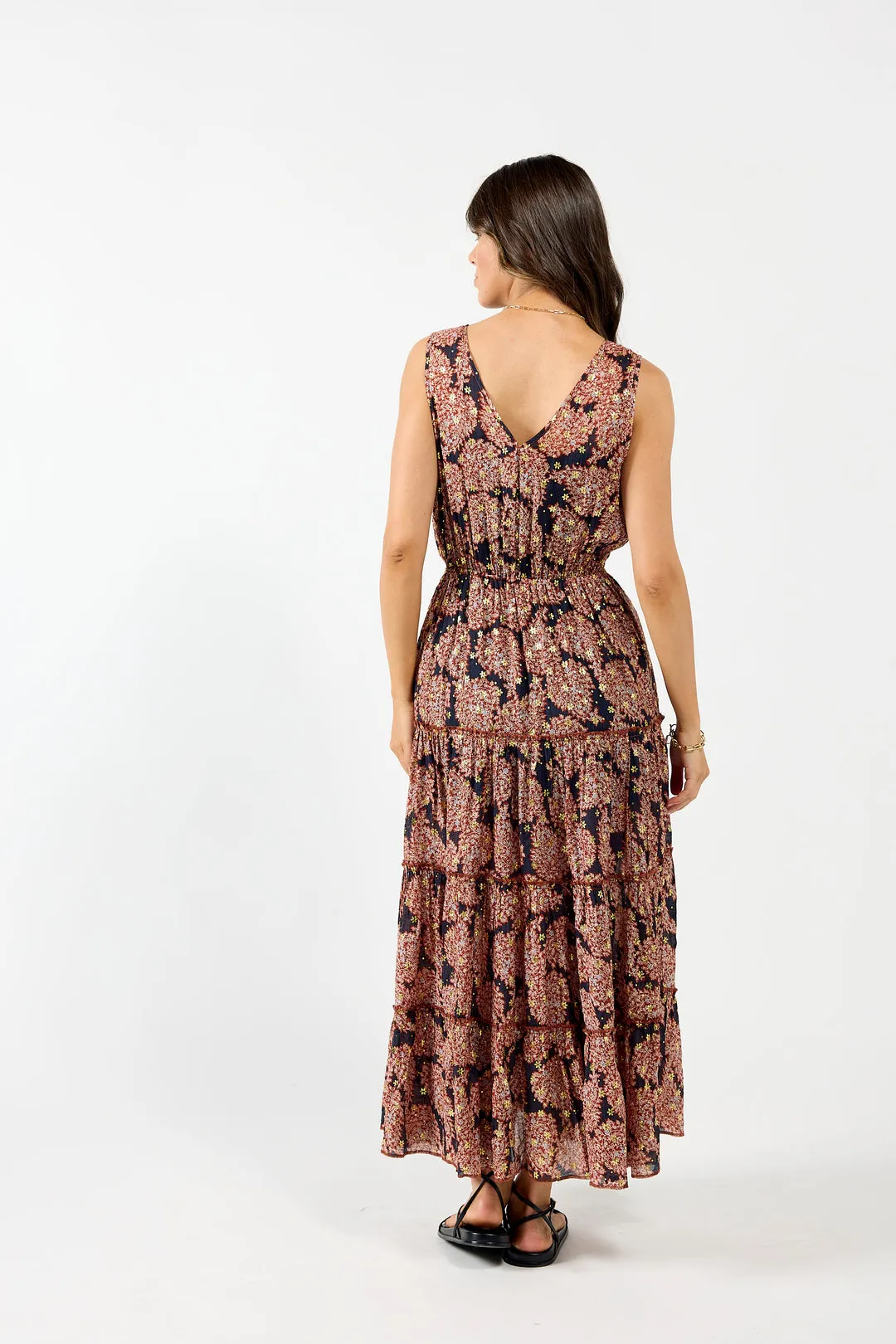DRAMA THE LABEL ATHENS DRESS BURGUNDY METALLIC
