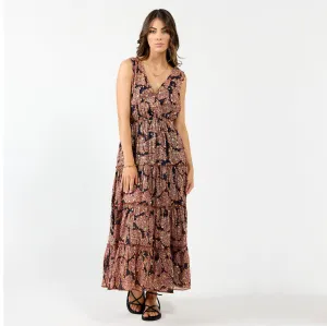 DRAMA THE LABEL ATHENS DRESS BURGUNDY METALLIC