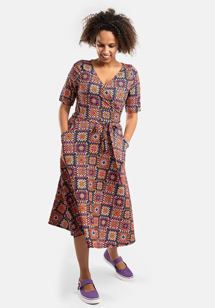 Eleonore Crochet Print Midi Dress
