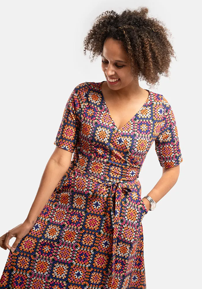 Eleonore Crochet Print Midi Dress