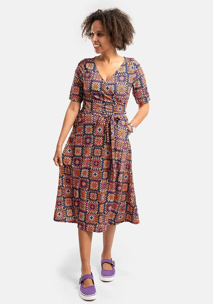 Eleonore Crochet Print Midi Dress