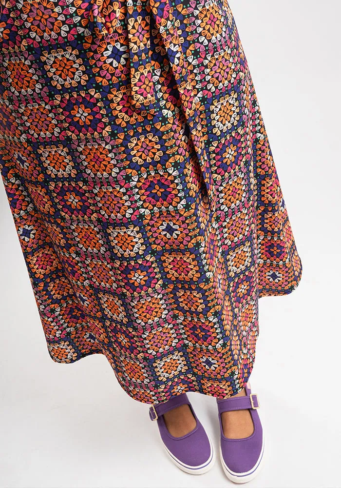 Eleonore Crochet Print Midi Dress
