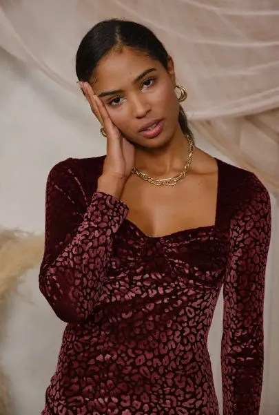 Endless Blu Velvet Burnout Mini Dress