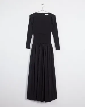 Esse 'knit cotton split' maxi dress, black, 8