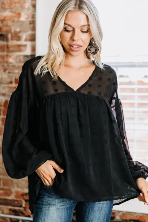 Eternal Beauty Black Swiss Dot Top