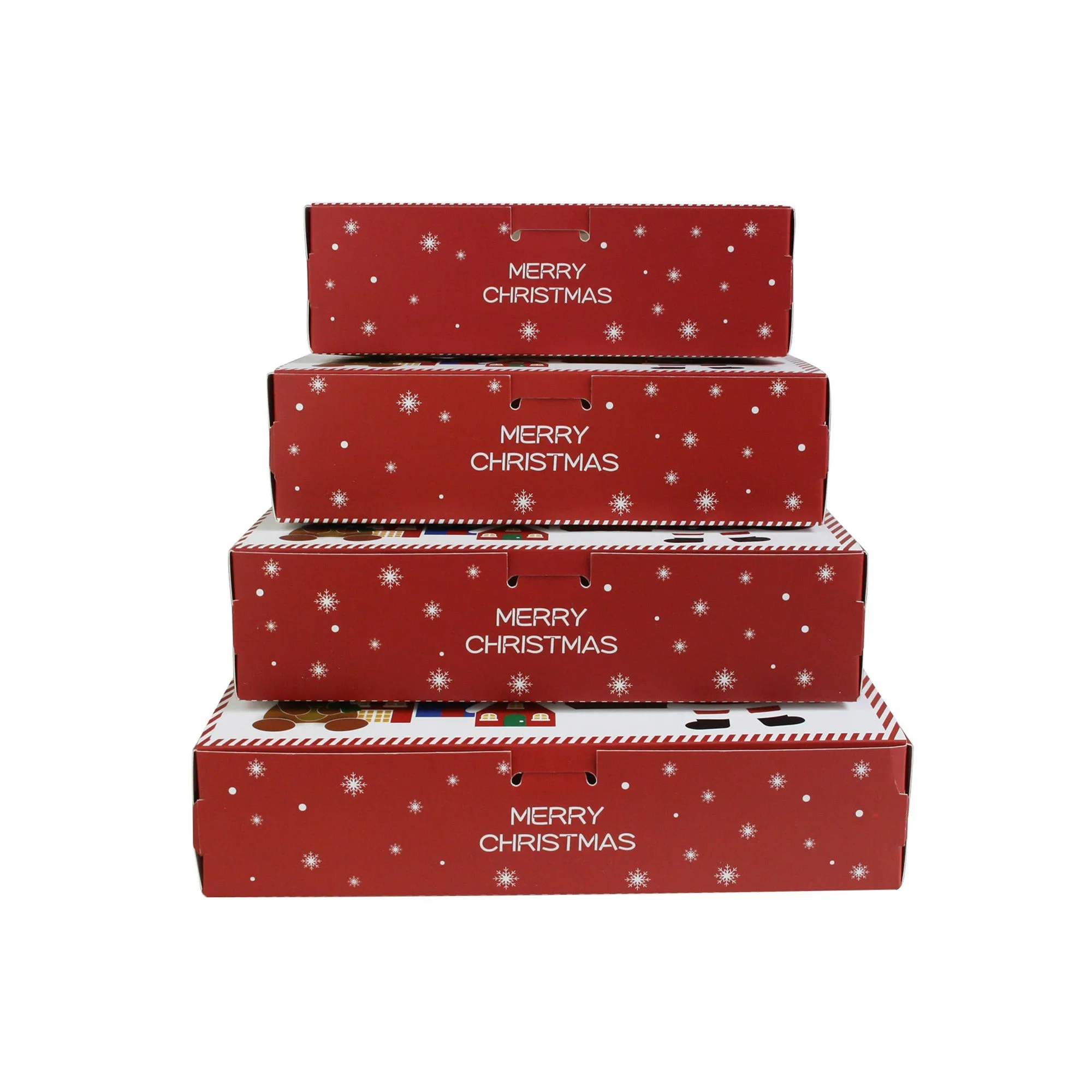 Festive Gift Window Boxes with Santa and Reindeer Pack of 12 (Sizes Available)