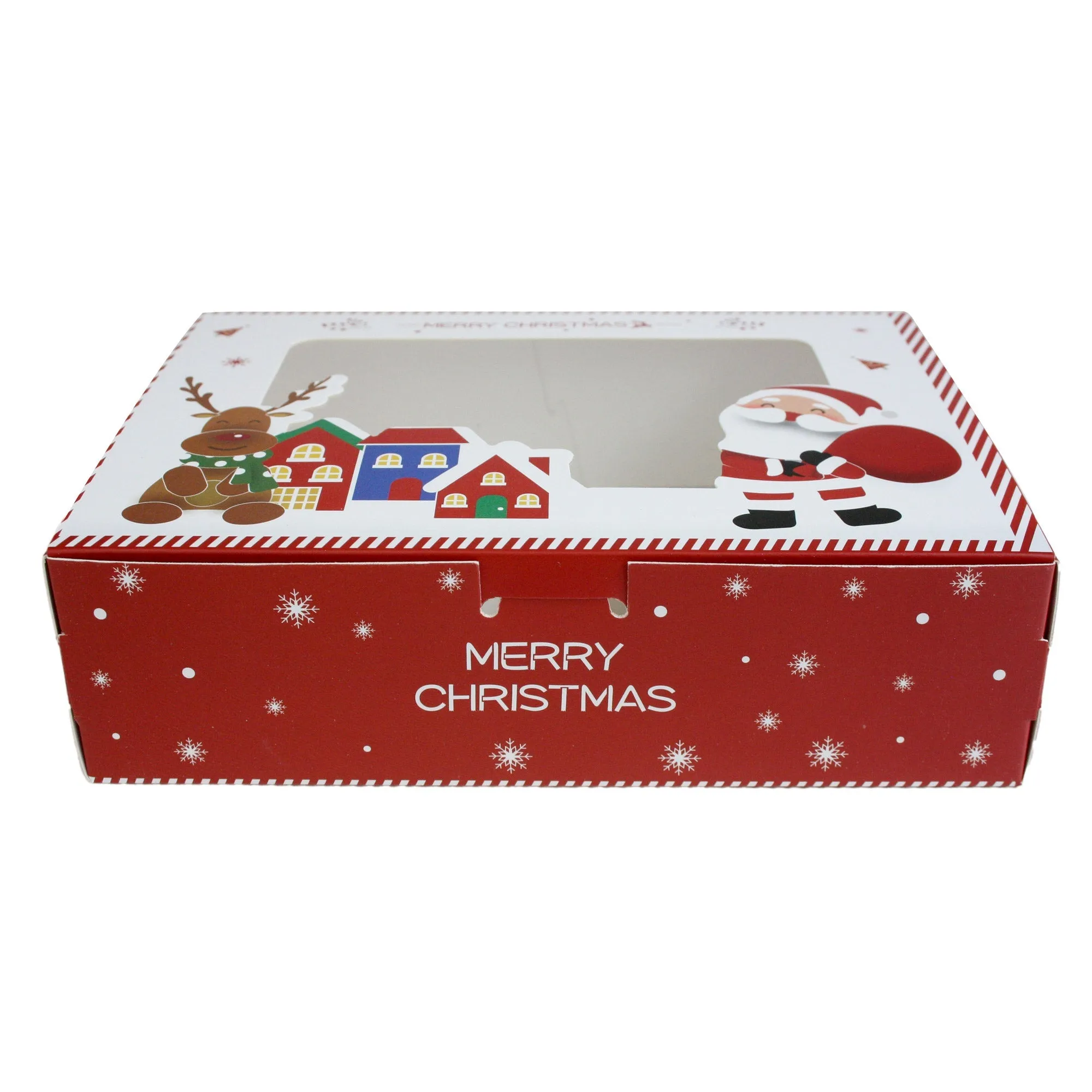 Festive Gift Window Boxes with Santa and Reindeer Pack of 12 (Sizes Available)