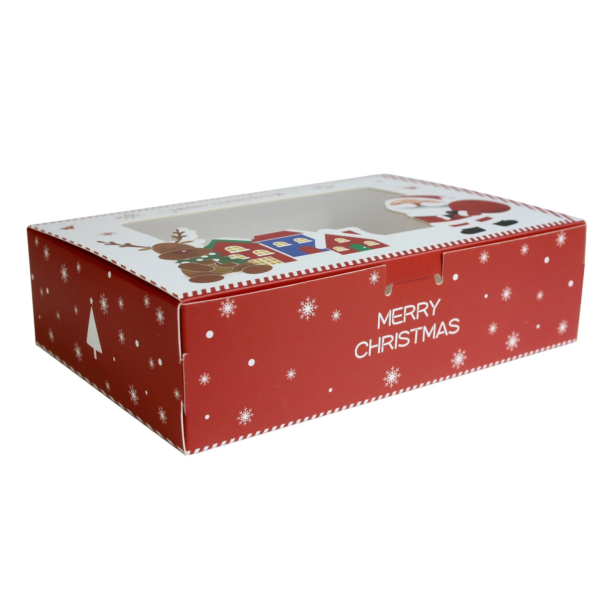 Festive Gift Window Boxes with Santa and Reindeer Pack of 12 (Sizes Available)