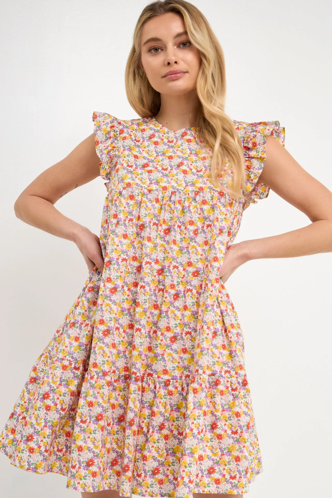 Floral Printed Babydoll Mini