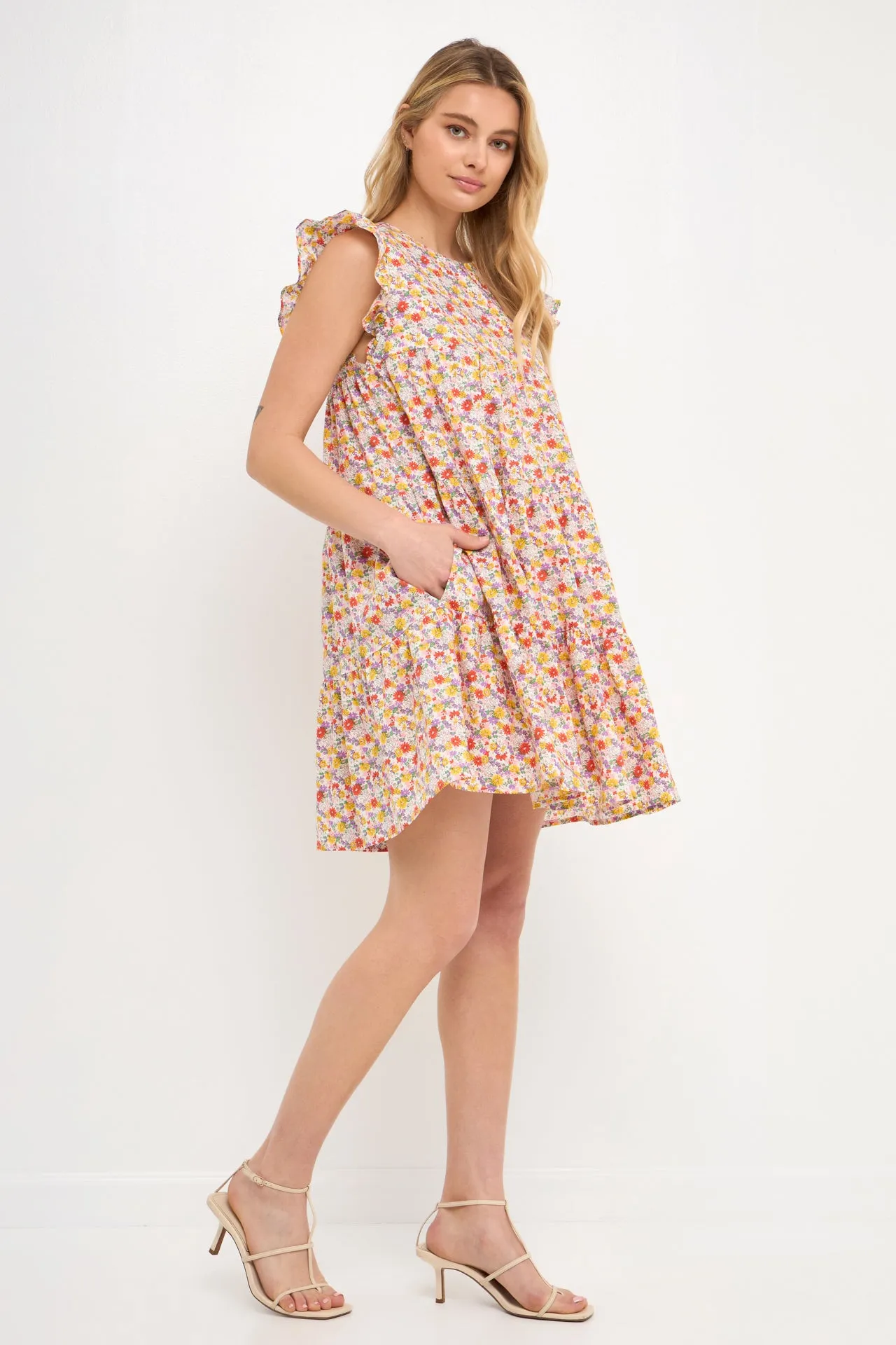 Floral Printed Babydoll Mini