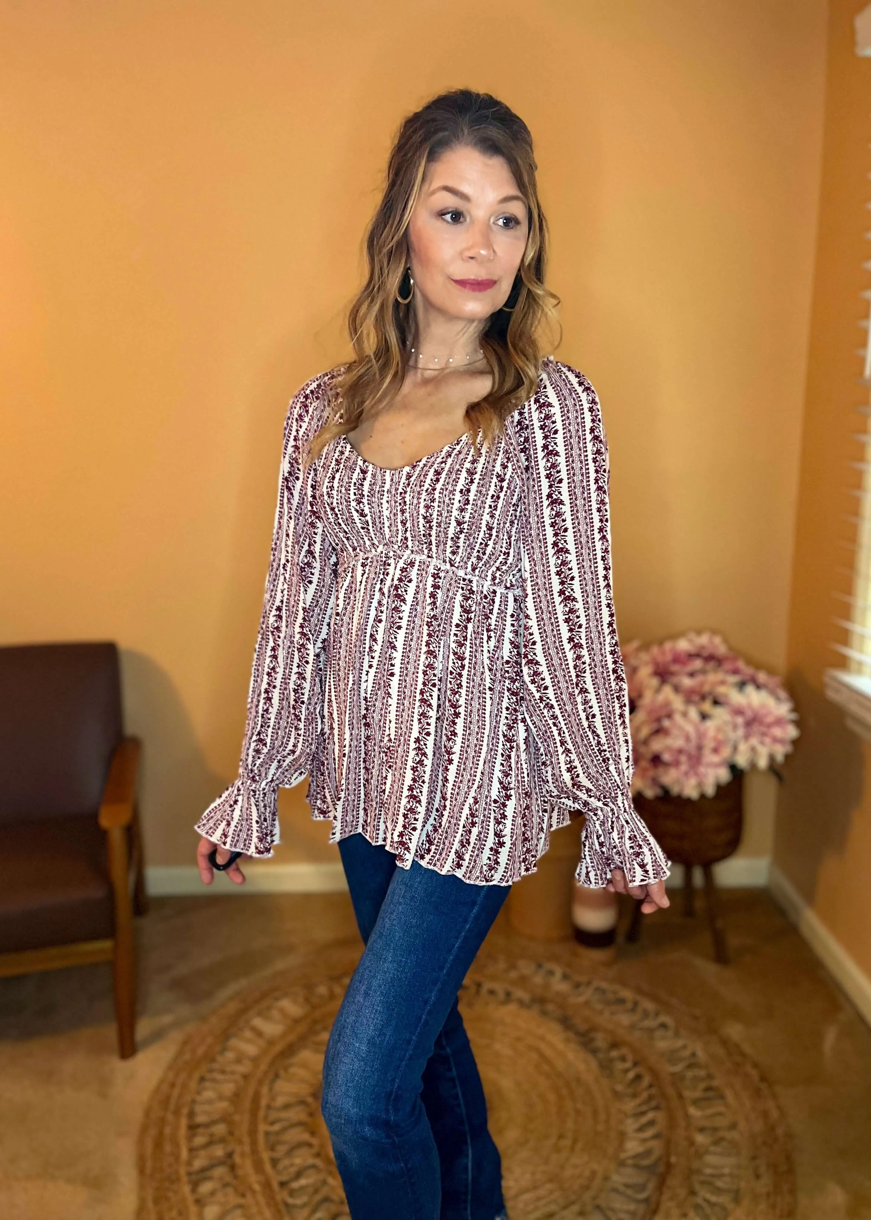 Floral Whispers Smocked Blouse